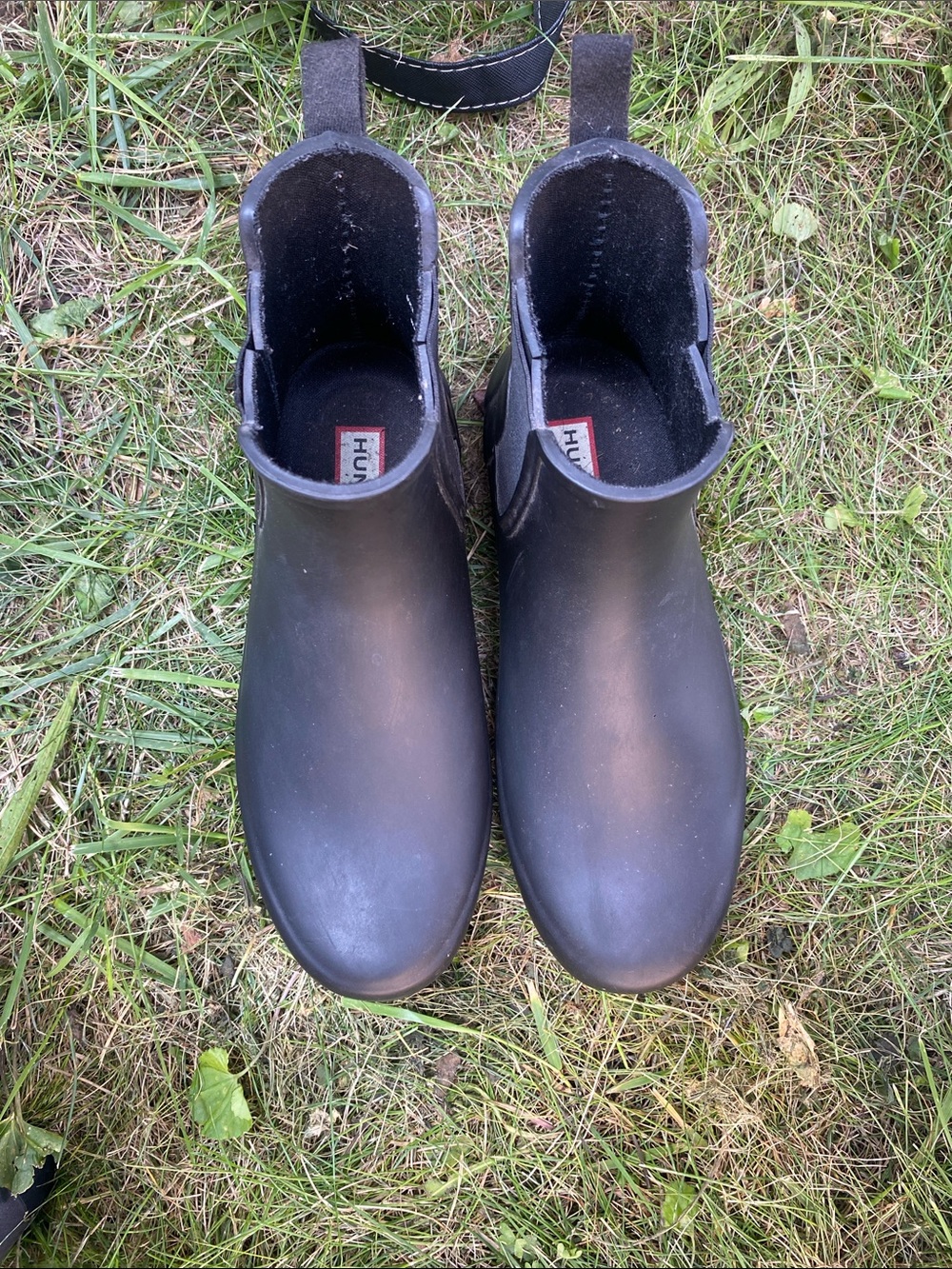 HUNTER women Black Chelsea Rain Boots